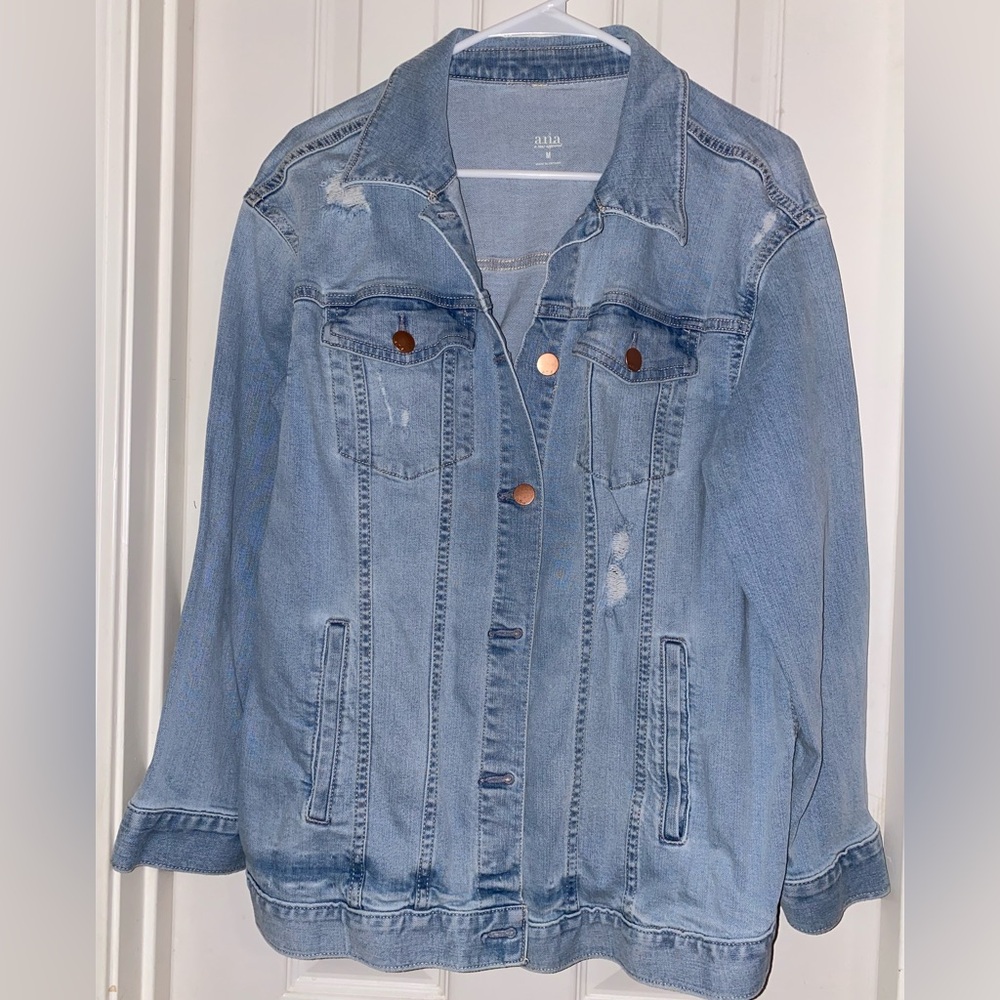a.n.a Classic Blue Jean‎ Distressed Jacket